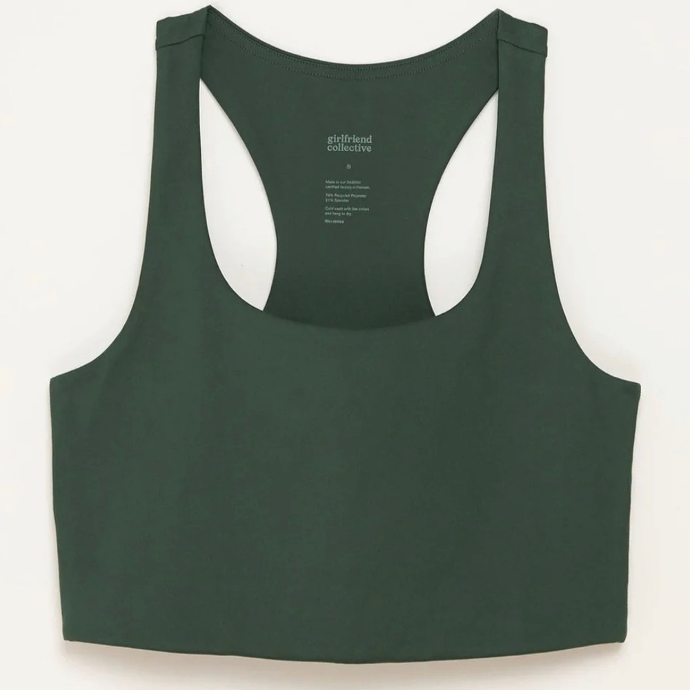Dark green girlfriend collective Paloma sports bra size small EUC